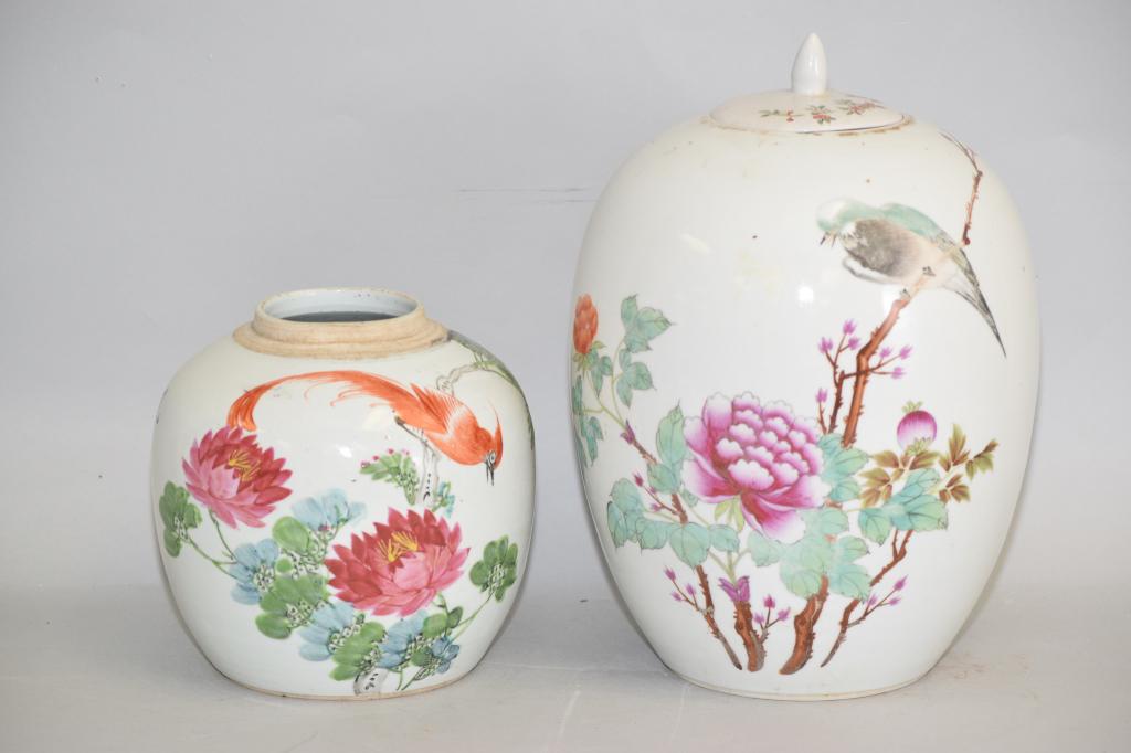 Two 19-20th C. Chinese Famille Verte Jars (1 of 8)