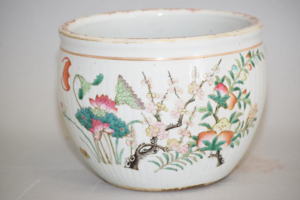 Qing Chinese Famille Rose Melon Shape Jardiniere (1 of 6)