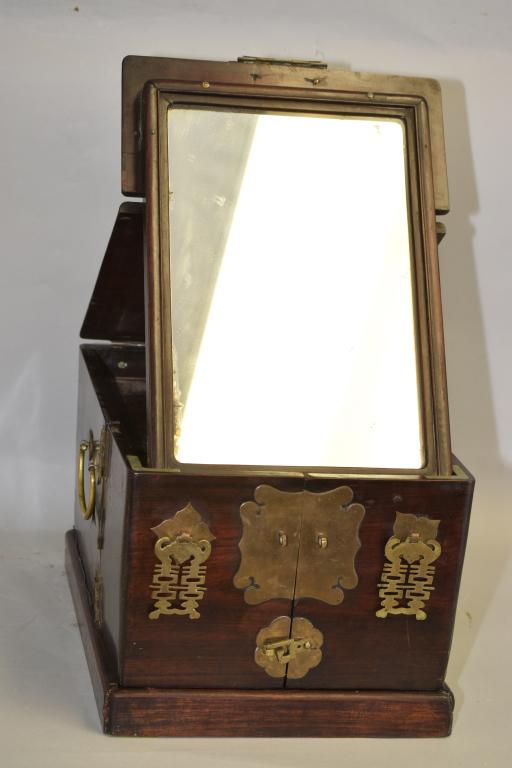 19th C. Chinese Hongmu Carved Vanity Box (1 of 5)