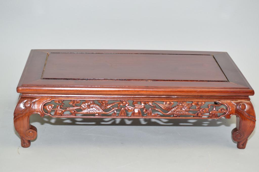 Chinese Rosewood Carved Small Low Table (1 of 3)