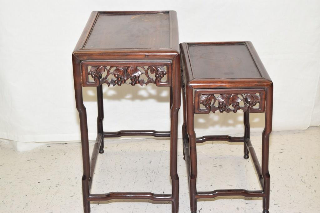 Two 20th C. Chinese Hongmu Carved Stands (1 of 4)