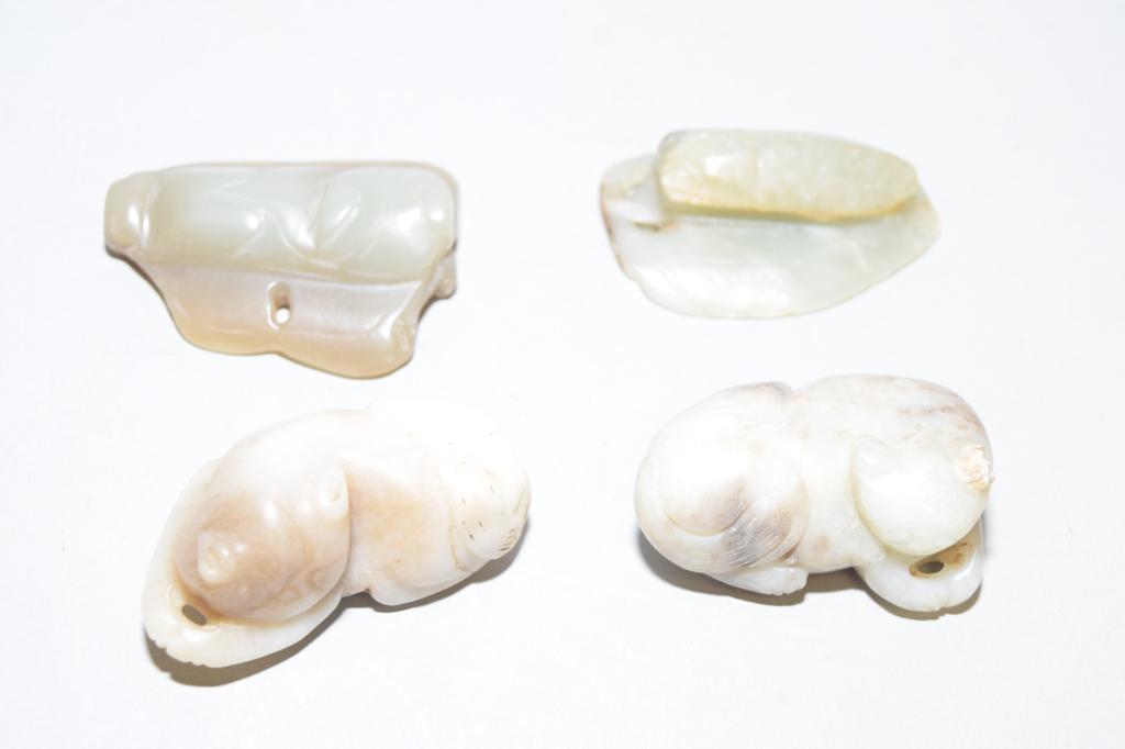 Four Chinese Jade Carved Amulets (1 of 1)