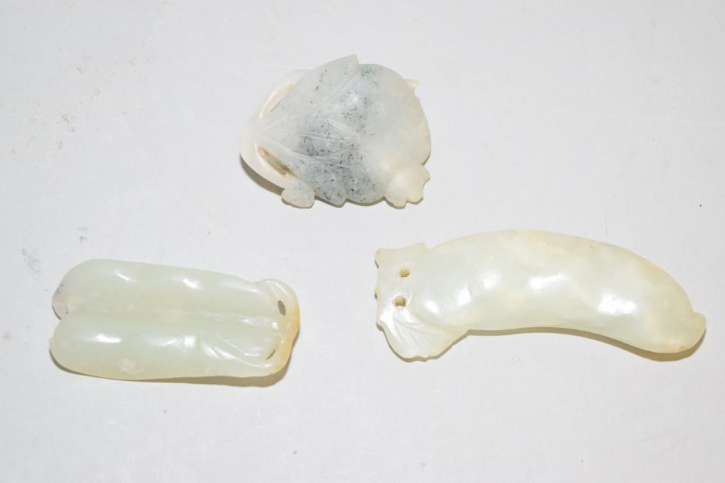 Three Chinese Jade Carved Amulets (1 of 1)