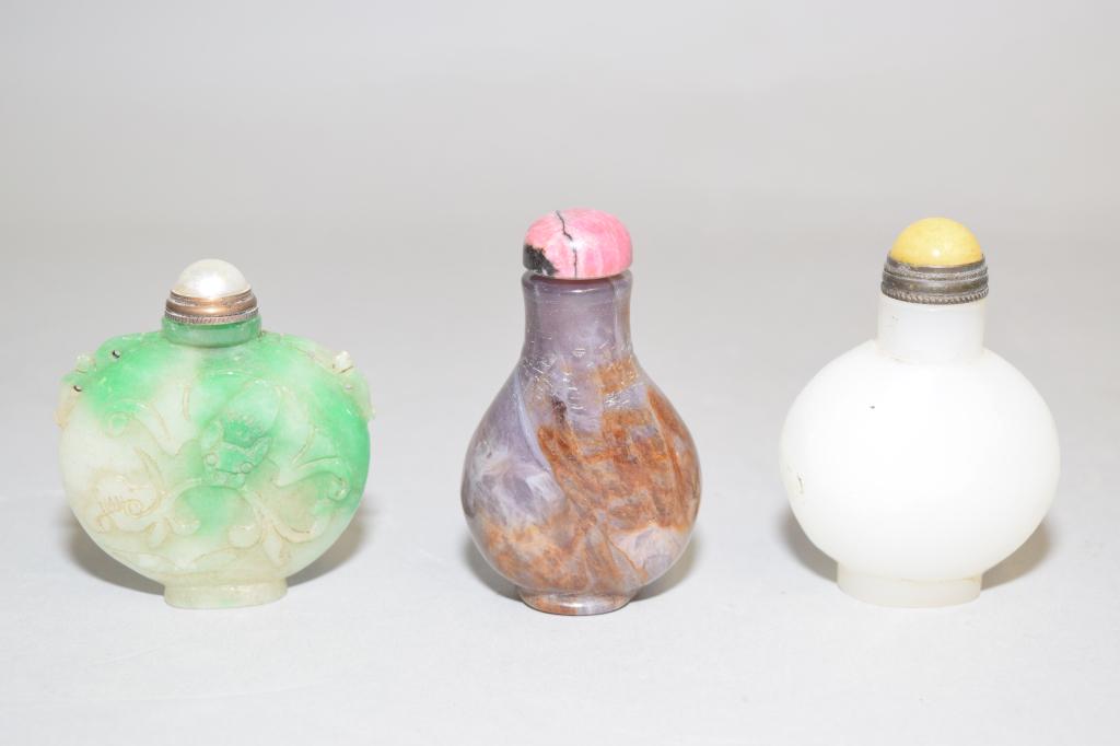 Three Chinese Carved Snuff Bottles (1 of 1)
