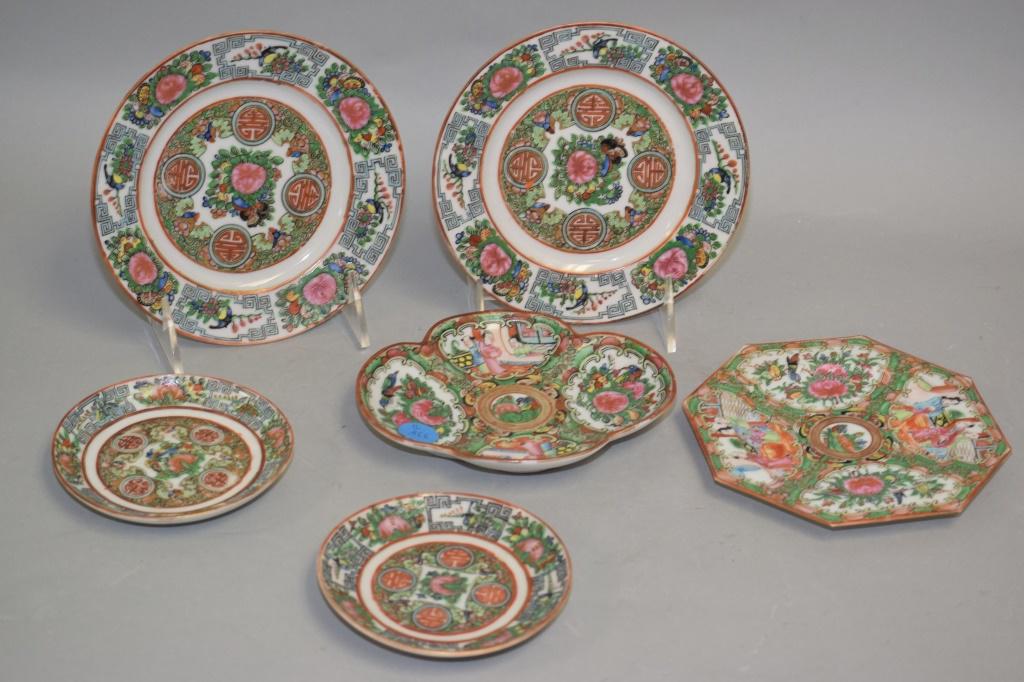 Six 19th C. Chinese Porcelain Famille Rose Medallion (1 of 1)
