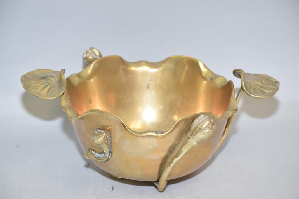 19-20th C. Chinese Bronze Lotus Shape Flower Pot (1 of 3)