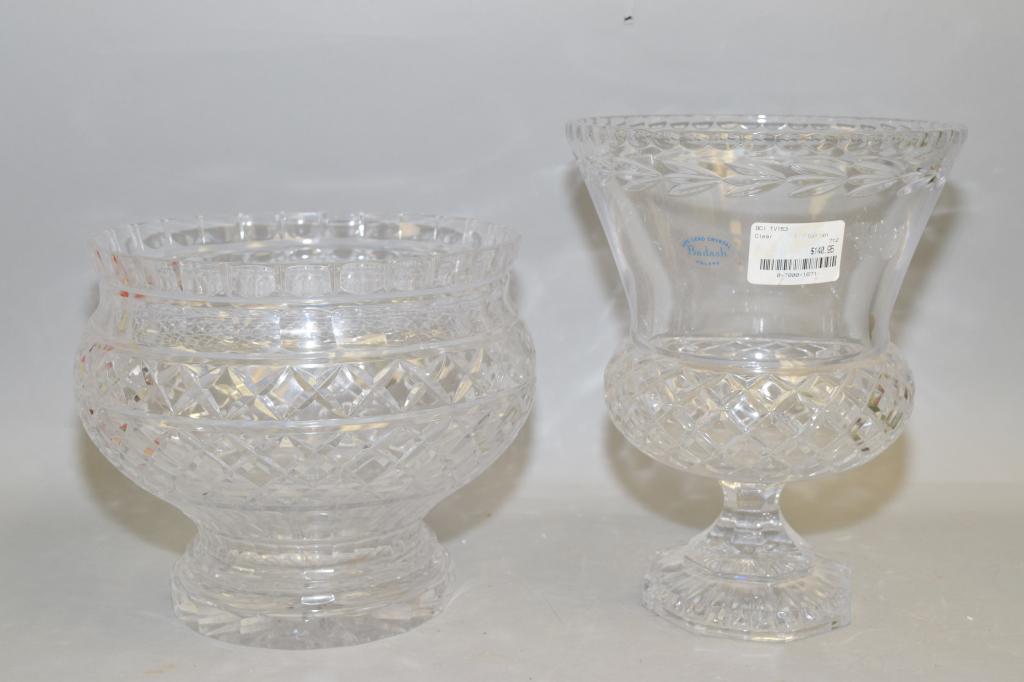 Badash Poland Clear Pedestal Crystal Vase and Bowl (1 of 3)