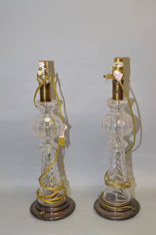 Pr. of Clear Crystal Table Lamps, Made in Poland (1 of 3)
