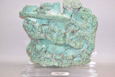 Magnificent 60lb Carved Turquoise "Apache Attack"