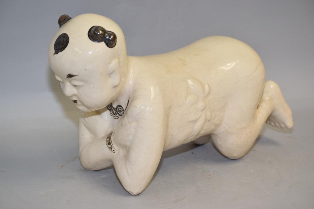 Qing Chinese CiZhou Glazed Child's Pillow (1 of 5)