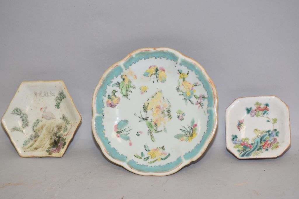 Three 19th C. Chinese Famille Rose Porcelain Plate (1 of 6)