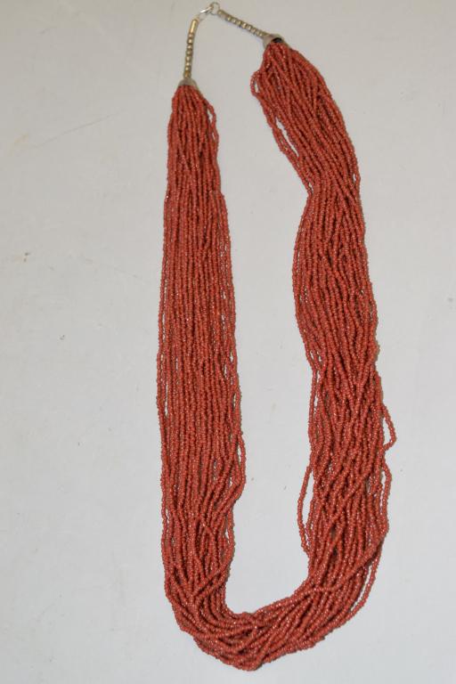 Multi-Strand Red Coral Bead Necklace (1 of 2)