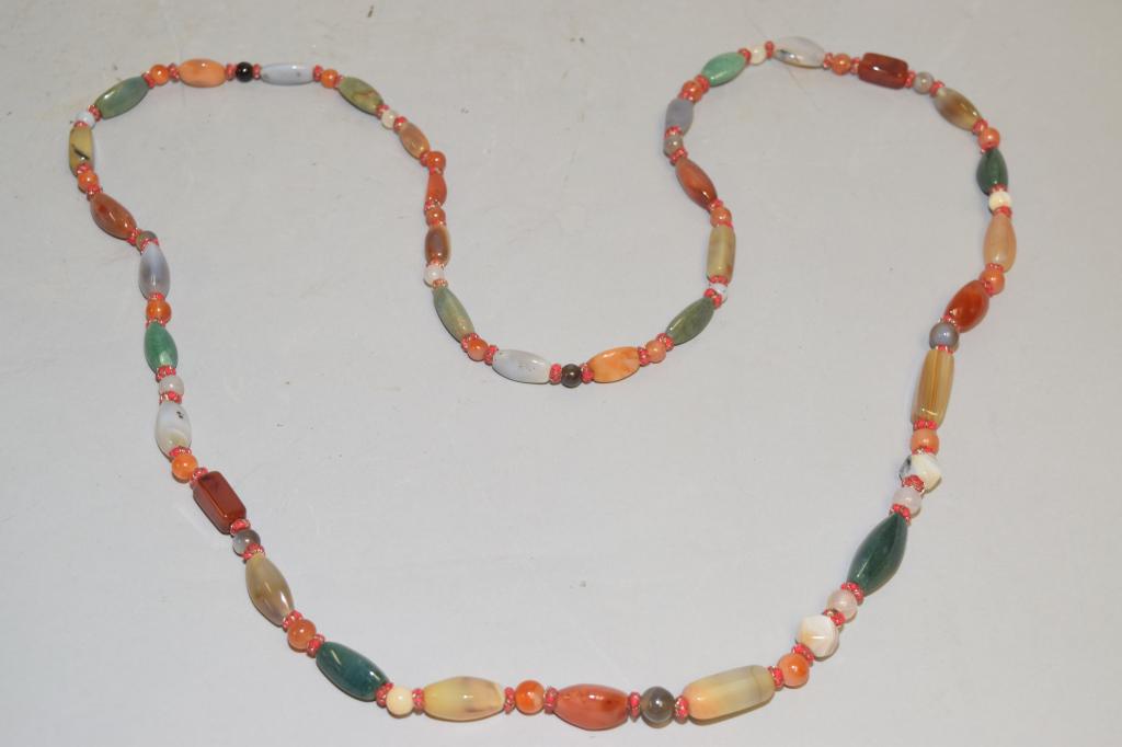 Long Agate Bead Necklace (1 of 3)