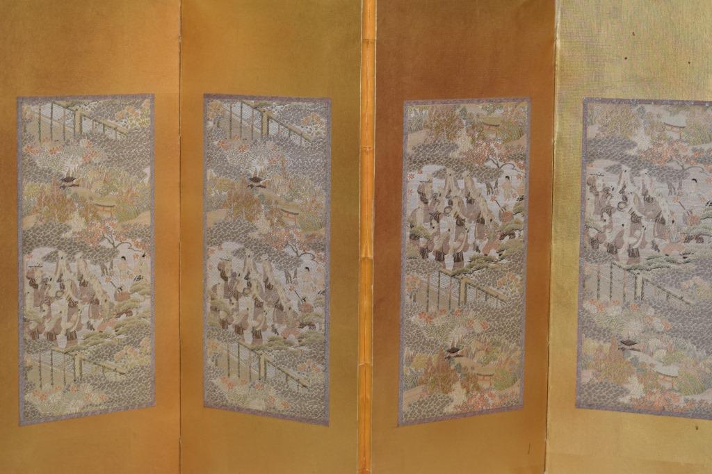 Japanese Four-Panel Embroidery Screen (1 of 5)