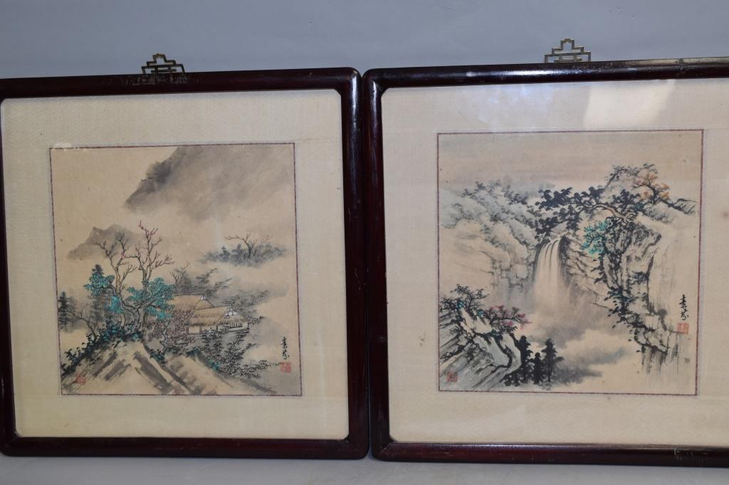 Two Chinese Watercolor Paintings, Signed SuFen (1 of 5)
