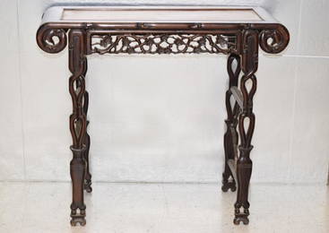 Qing Chinese Hongmu Carved Qin Table