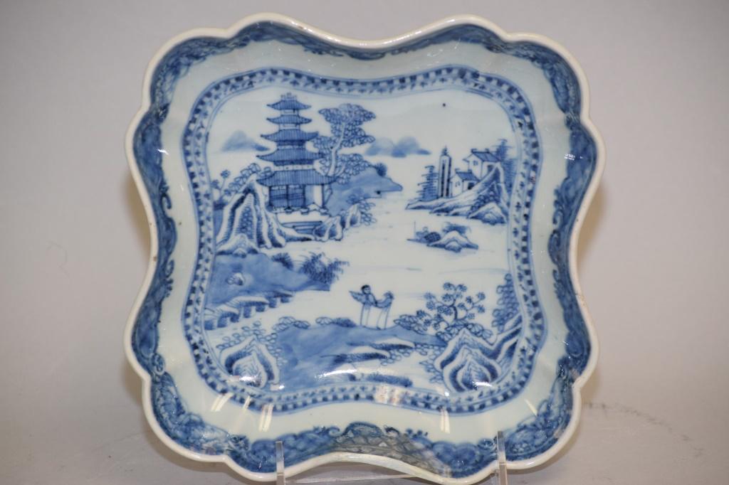 18-19th C. Chinese Export Porcelain B&W Plate (1 of 4)
