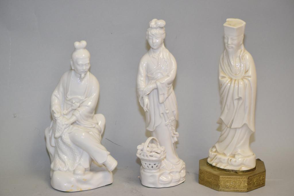 Three Chinese Porcelain Blanc de Chine Figures (1 of 3)