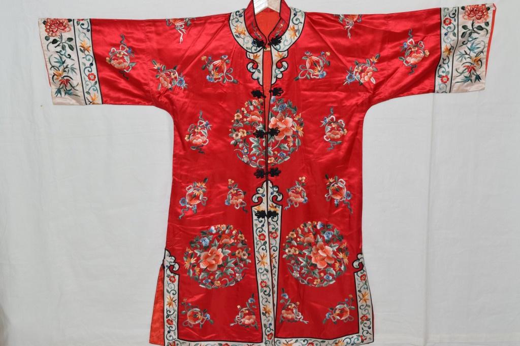 Chinese Red Embroidered Women's Robe (1 of 6)