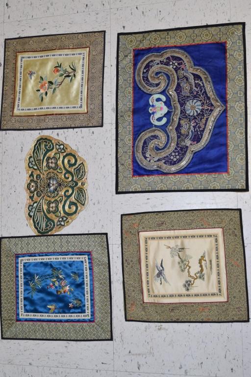 Group of 19-20th C. Chinese Gold Thread Embroideries (1 of 5)