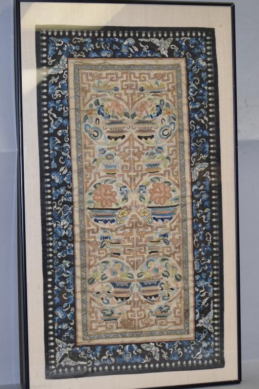 Qing Chinese DaZi Style Embroidery in Frame (1 of 4)