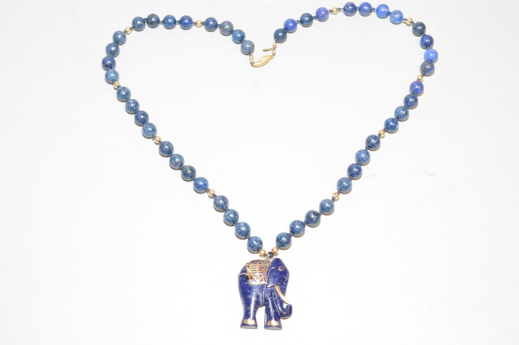 Chinese Lapis Lazuli Bead Necklace (1 of 3)