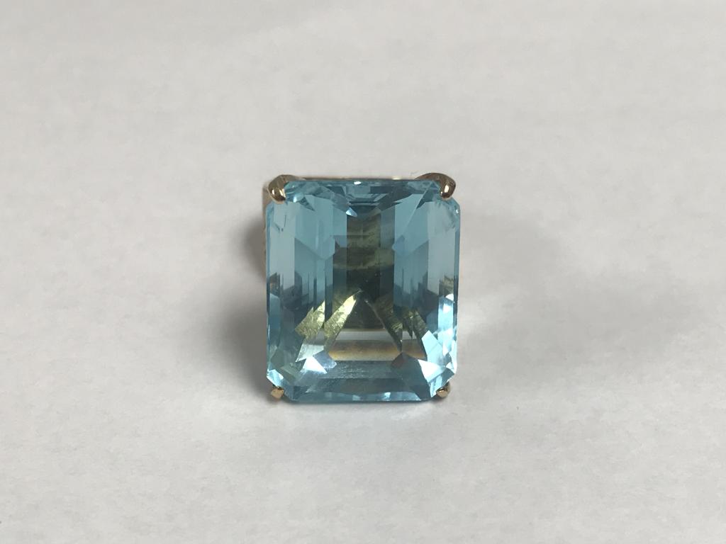 18K Gold Emerald Cut Topaz Ring (1 of 4)