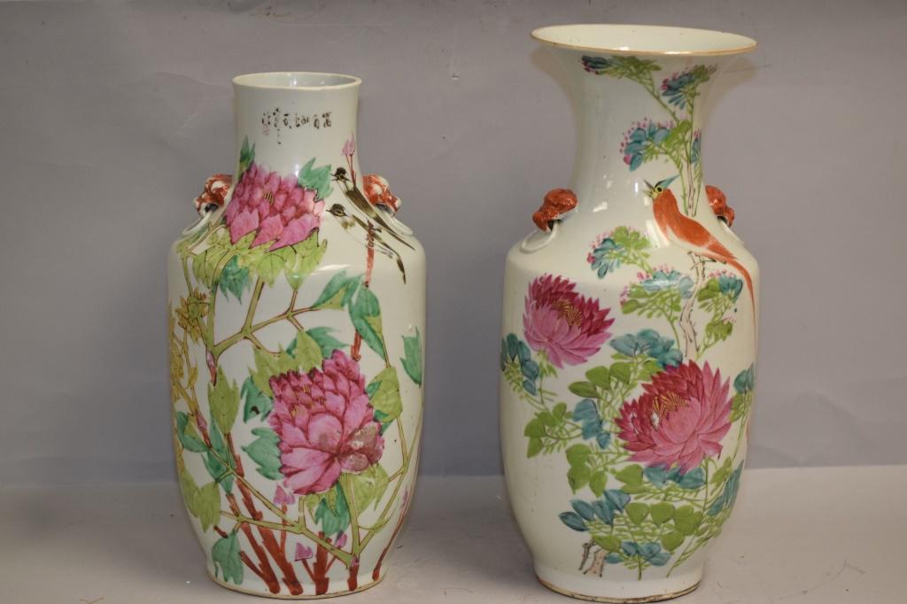 Two 19th C. Chinese Porcelain Famille Verte Vases (1 of 2)