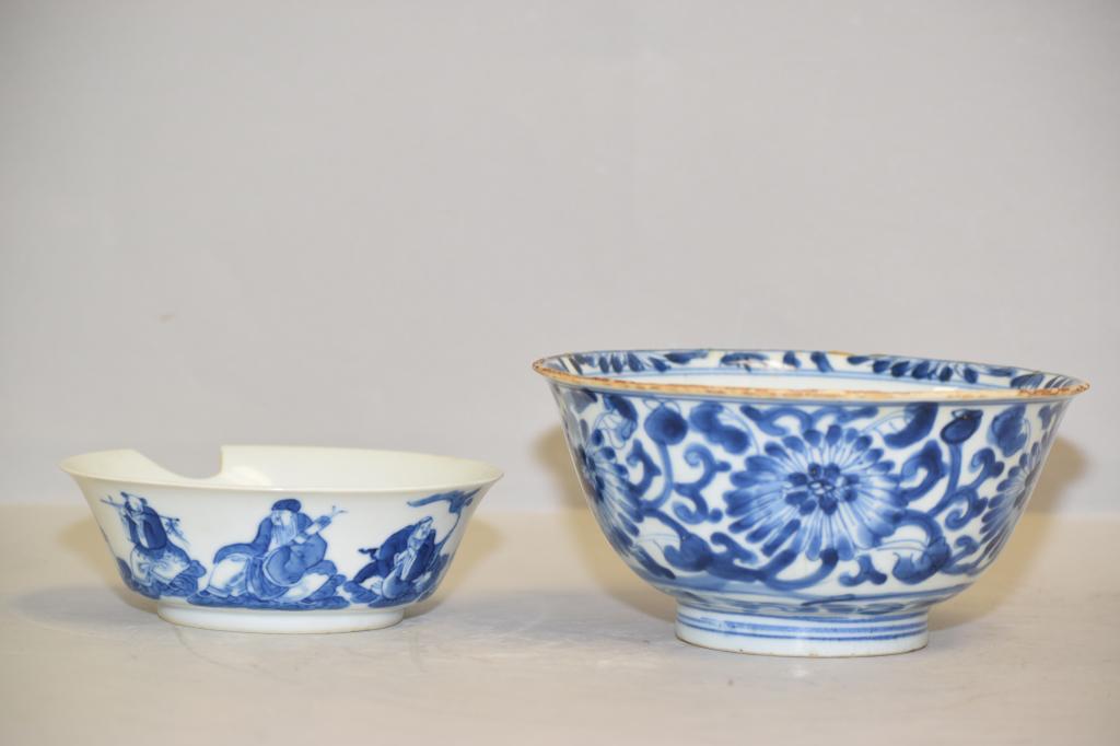 Two 17-18th C. Chinese Porcelain B&W Bowls (1 of 8)