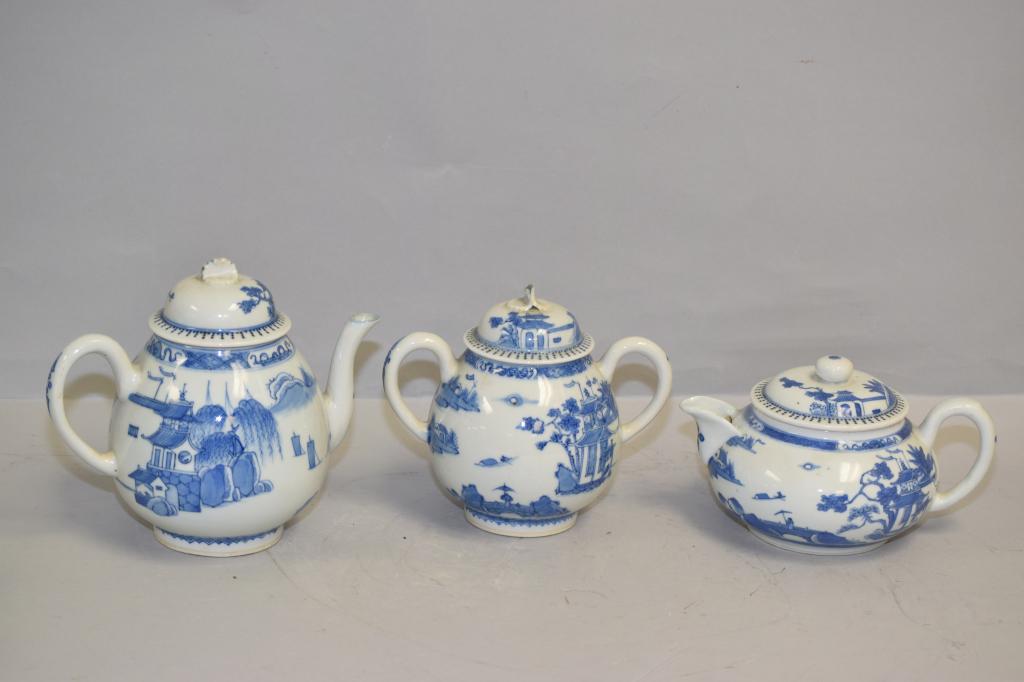 19th C. Chinese Porcelain Export B&W Tea Set (1 of 3)
