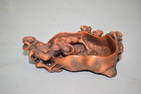 19th C. Chinese Huangyang Wood Carved Brush Washer