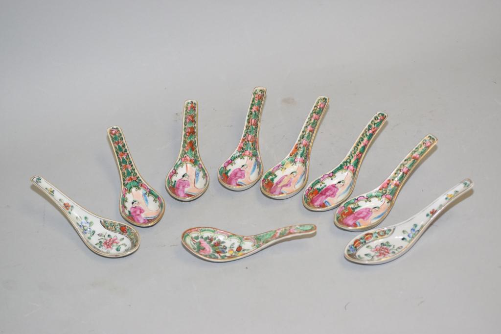Group of 19-20th C. Chinese Porcelain Spoons (1 of 4)