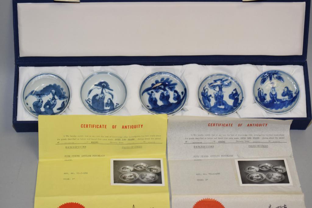 Set of 18-19th C. Chinese Porcelain B&W Plates (1 of 10)