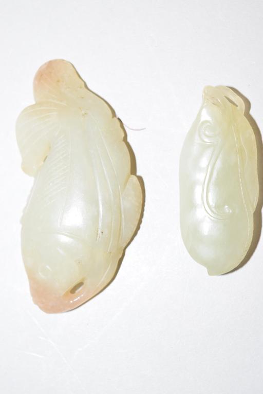 Two 19-20th C. Chinese Jade Carved Amulets (1 of 4)