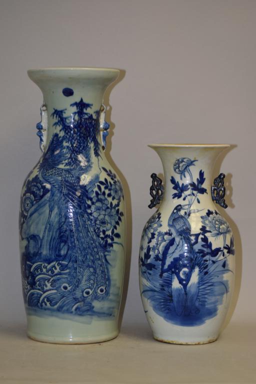 Two 19th C. Chinese Porcelain B&W Vases (1 of 5)