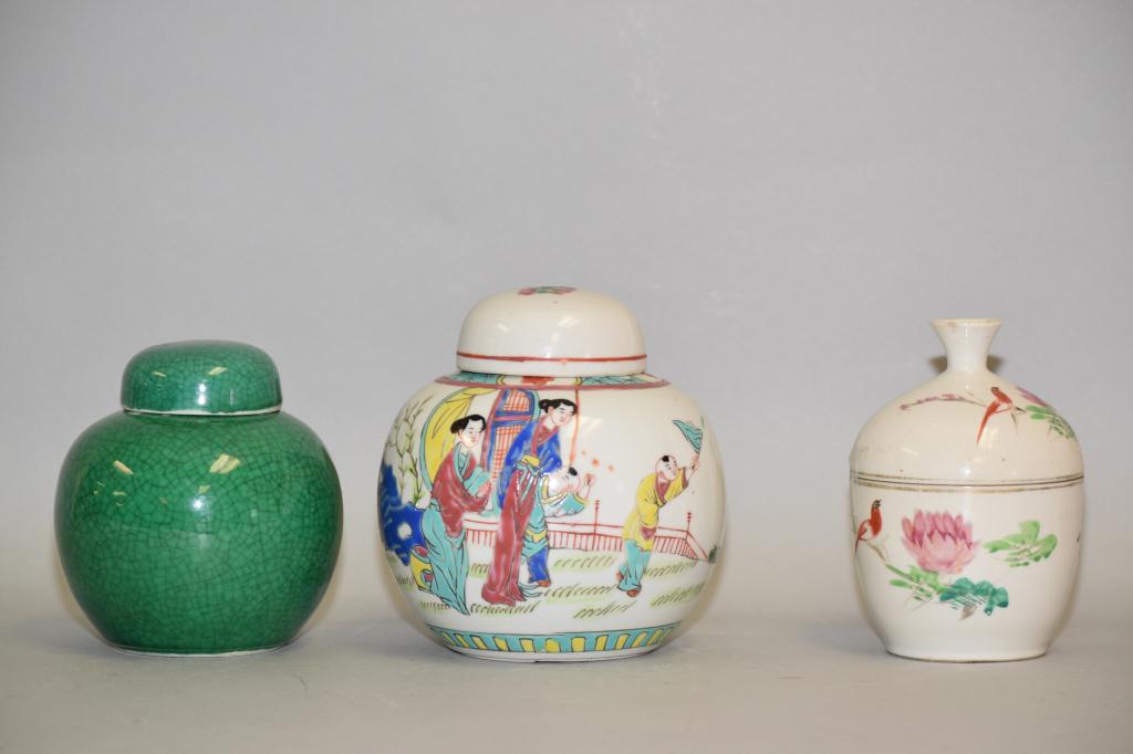 Three 19-20th C. Chinese Porcelain Jars (1 of 6)