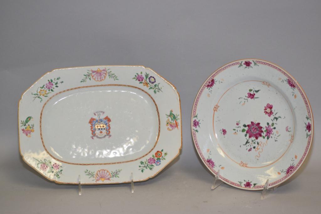 Two 18th C. Chinese Export Porcelain Plates (1 of 5)