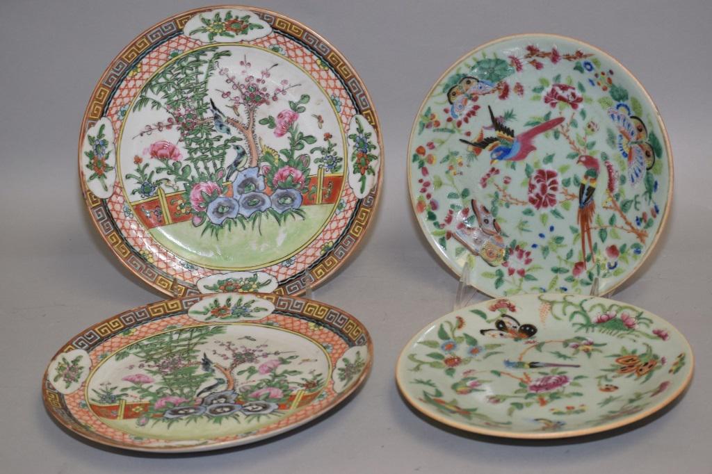 Four 19th C. Chinese Export Porcelain Plates (1 of 4)