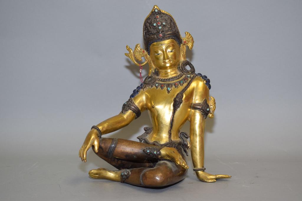 19-20th C. Nepalese Gilt Bronze Buddha (1 of 5)