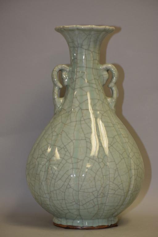 19-20th C. Chinese Porcelain Faux Ge Glaze Vase (1 of 5)