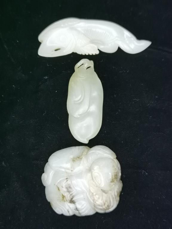 Three Chinese Jade Carved Amulets (1 of 2)