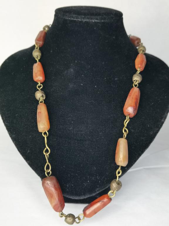 Vintage Natural Red Agate Bead Necklace (1 of 1)
