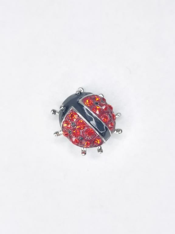 Costume Enameled Rhinestone Ladybuy Brooch (1 of 2)
