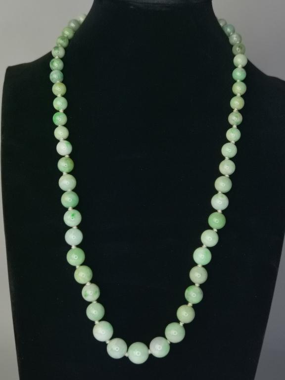 Jadeite Carved Bead Necklace (1 of 2)