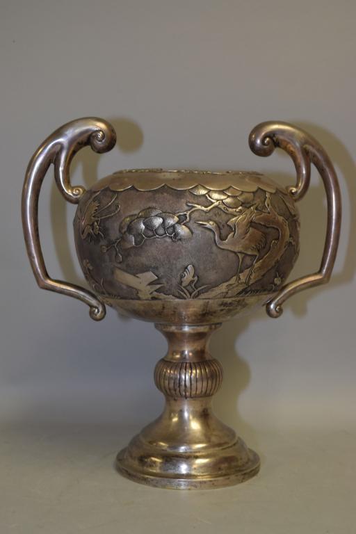 1930s Republic Chinese Silver(?) Trophy Made for He (1 of 9)