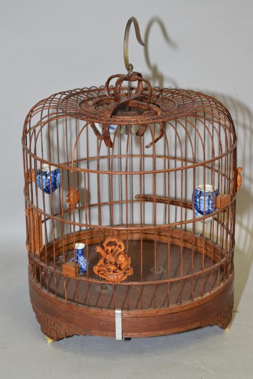 Chinese Bamboo Carved Bird Cage (1 of 5)