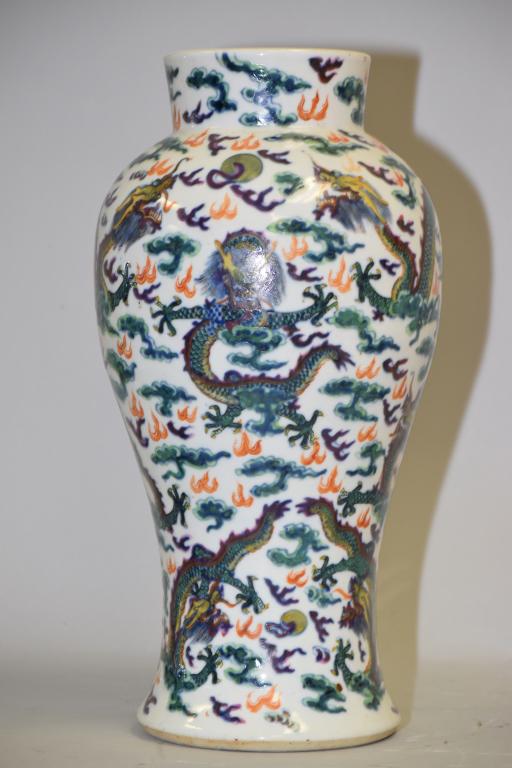 19-20th C. Chinese Porcelain Doucai Vase, Xuantong Mark (1 of 10)