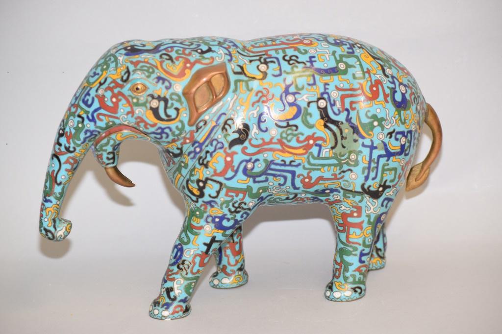 Chinese Cloisonne Elephant (1 of 6)