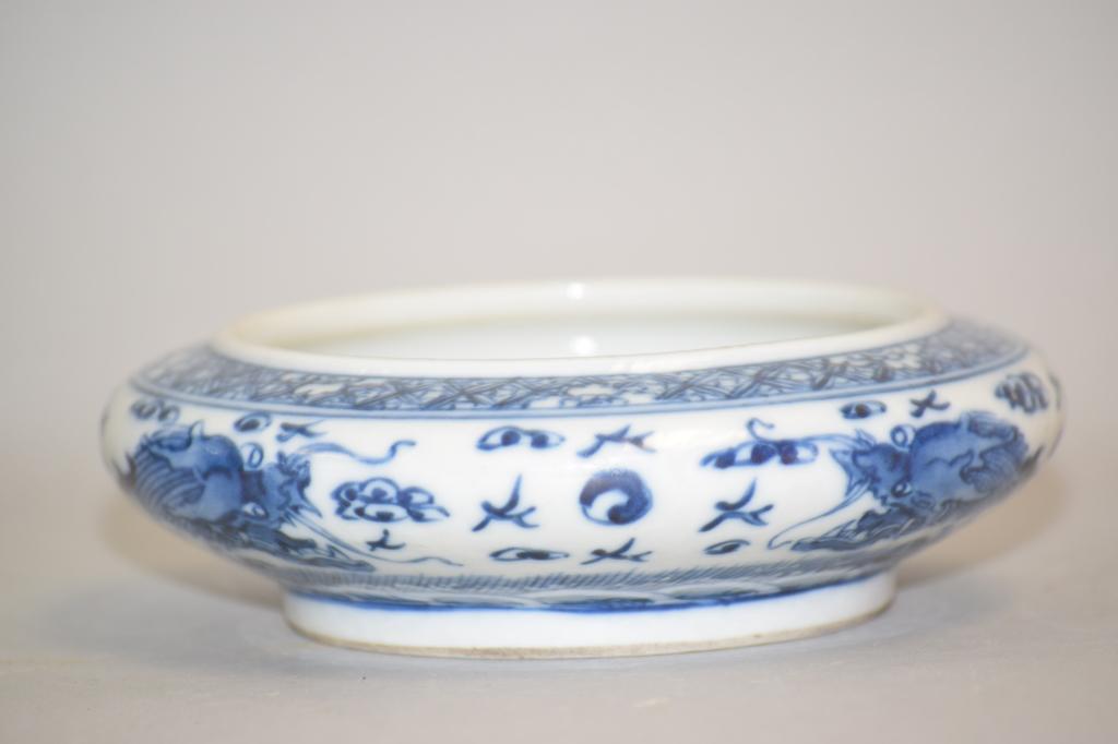 Qing Chinese Porcelain B&W Dragon Brush Washer (1 of 7)