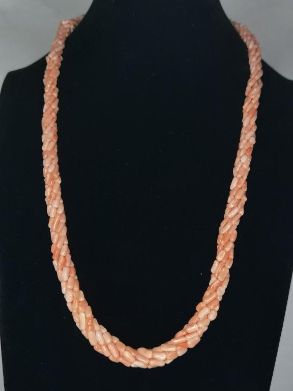 Coral Multi-Strand Bead Necklace (1 of 1)